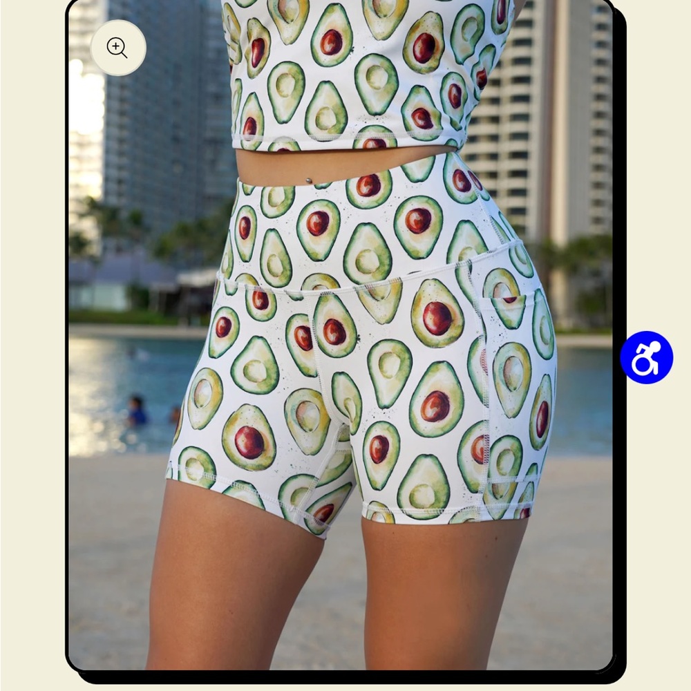 Avocado workout pocket shorts